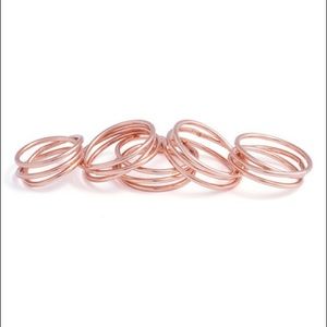 Jewelmint Rose Gold Halo Ring Set